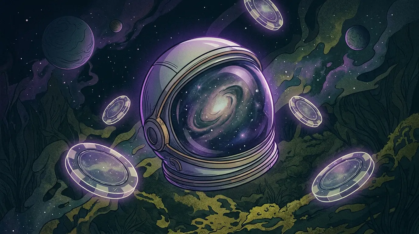 Kosmik fonda fışqıran çiplərlə astronavt dəbilqəsi